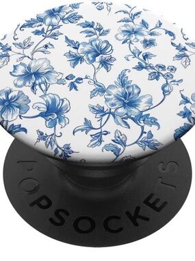 Blue and White Toile French Pattern PopSockets Standard PopGrip